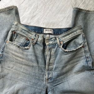 AGOLDE Riley Hi Rise Straight Crop in Zephyr